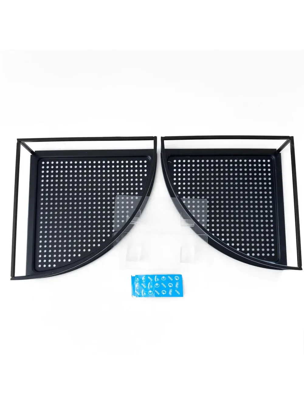 Umbra Cubiko Shower Corner Shelf - Black Metal Floating‎ Shelves - Set of 2